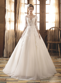 Shop 2019 Long & Short Light Champagne Tulle Lace Appliques Half Sleeve Backless Wedding Dress With Factory Price From Kemedress