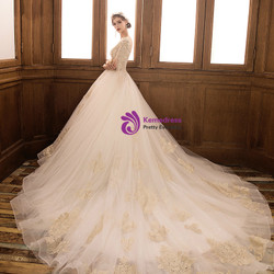 Shop 2019 Long & Short Light Champagne Tulle Lace Appliques V-neck Short Sleeve Wedding Dress With Factory Price From Kemedress Shop 2019 Long & Short Light Champagne Tulle Lace Appliques V-neck Short Sleeve Wedding Dress With Factory Price From Kemedress