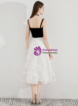 Shop 2019 Long & Short In Stock:Ship in 48 Hours White Straps Lace Appliques Prom Dress With Factory Price From Kemedress