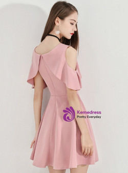 Shop 2019 Long & Short In Stock:Ship in 48 Hours Pink Satin Short Homecoming Dress With Factory Price From Kemedress