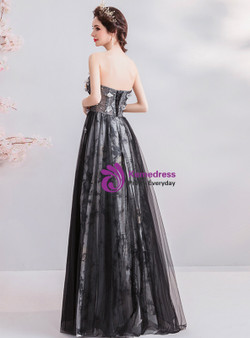 Shop 2019 Long & Short In Stock:Ship in 48 Hours Black Tulle Strapless Appliques Prom Dress With Factory Price From Kemedress Shop 2019 Long & Short In Stock:Ship in 48 Hours Black Tulle Strapless Appliques Prom Dress With Factory Price From Kemedress