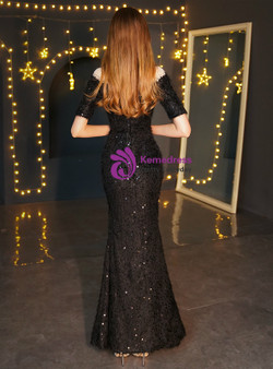 Shop 2019 Long & Short In Stock:Ship in 48 Hours Black Mermaid Sequins Short Sleeve Prom Dress With Factory Price From Kemedress Shop 2019 Long & Short In Stock:Ship in 48 Hours Black Mermaid Sequins Short Sleeve Prom Dress With Factory Price From Kemedress