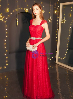 Shop 2019 Long & Short In Stock:Ship in 48 Hours Black Tulle Lace Straps Prom Dress With Factory Price From Kemedress