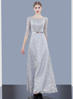 Shop 2019 Long & Short A-Line SIlver Gray Sequins Half Sleeve Mother Of The Bride Dres With Factory Price From Kemedress