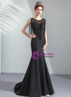 Shop 2019 Long & Short In Stock:Ship in 48 Hours Black Satin Beading Long Prom Dress With Factory Price From Kemedress Shop 2019 Long & Short In Stock:Ship in 48 Hours Black Satin Beading Long Prom Dress With Factory Price From Kemedress