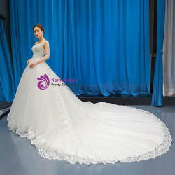 Brilliant White Tulle Appliques Sweetheart Wedding Dress With Beading Sequins Brilliant White Tulle Appliques Sweetheart Wedding Dress With Beading Sequins