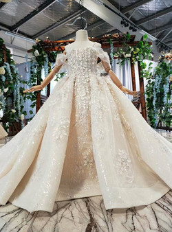 Fashion Champagne Tulle Appliques Spaghetti Straps Appliques Sequins Flower Girl Dress With Train