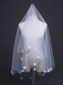 In Stock:Ship in 48 Hours Flowers Tulle 1.5 Meters Sweet Short Wedding Yarn