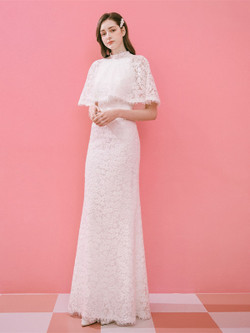 Looking For Cute And Stylish High Neck Lace Mermaid Two Piece Lace Up Wedding Dress For 2020 Wedding