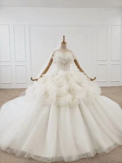 Shop 2020 Ruched Tulle Ball Gown White Sweetheart Beading Huate Couture Wedding Dress Shop 2020 Ruched Tulle Ball Gown White Sweetheart Beading Huate Couture Wedding Dress