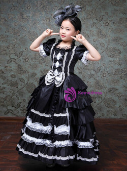 Black Short Sleeve Bow Bow Drama Show Vintage Party Dress