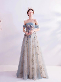 In Stock:Ship in 48 Hours Green Sequins Tulle Prom Dress