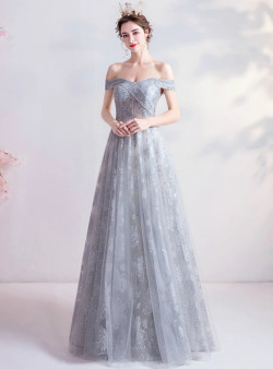 In Stock:Ship in 48 Hours Sexy Gray Tulle Sequins Prom Dress In Stock:Ship in 48 Hours Sexy Gray Tulle Sequins Prom Dress