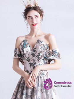 In Stock:Ship in 48 Hours Embroidery Off the Shoulder Prom Dress In Stock:Ship in 48 Hours Embroidery Off the Shoulder Prom Dress