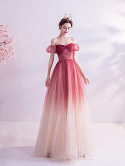 In Stock:Ship in 48 hours Burgundy Sequins Beading Pleats Prom Dress