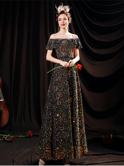 In Stock:Ship in 48 hours Classic Dark Blue Prom Dress