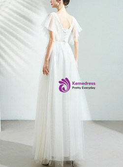 In Stock:Ship in 48 Hours V-neck Pink Appliques Prom Dress