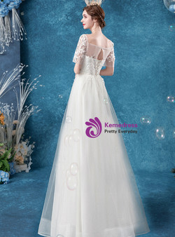In Stock:Ship in 48 Hours White Tulle Square Wedding Dress