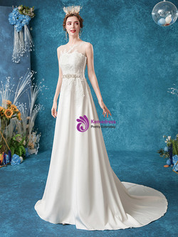 In Stock:Ship in 48 Hours Sexy Back Appliques Wedding Dress