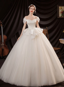 In Stock:Ship in 48 Hours Adorable White Tulle Wedding Dress