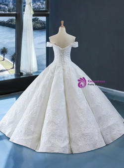 White Sequins Off the Shoulder Prom Dress