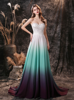 White Chiffon Sweetheart Lace Long Prom Dress White Chiffon Sweetheart Lace Long Prom Dress