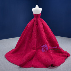 Fairy Tale Burgundy Tulle Sweetheart Pleats Prom Dress