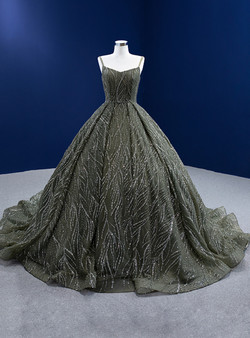 Gray Green Spaghetti Straps Tulle Sequins Prom Dress Gray Green Spaghetti Straps Tulle Sequins Prom Dress