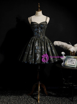 Sexy Tulle Sequins Double Straps Beading Homecoming Dress