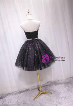 Black Tulle Sequins Sweetheart Homecoming Dress Black Tulle Sequins Sweetheart Homecoming Dress