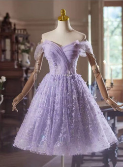 Purple Tulle Sequins Butterfly Homecoming Dress Purple Tulle Sequins Butterfly Homecoming Dress