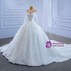 Ball Gown Sequins Crystal Beading Wedding Dress
