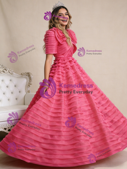 Fuchsia Mermaid Beading Sequins Prom Dress