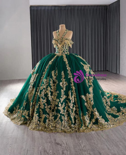 Green Tulle Sequins Beading Halter Prom Dress