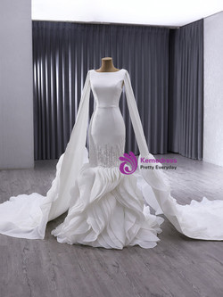 Sexy White Mermaid Sequins Wedding Dress