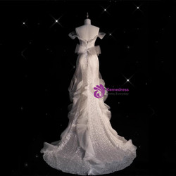 Sexy White Mermaid Sequins Off the Shoulder Wedding Dress