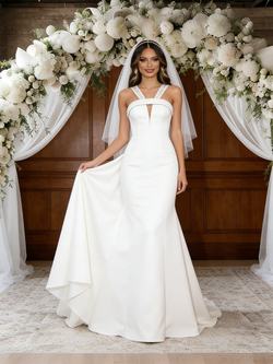 White Mermaid Straps Wedding Dress