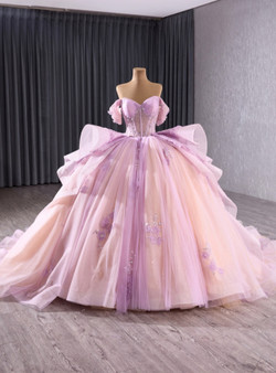 Light Purple Tulle Sequins Beading Prom Dress