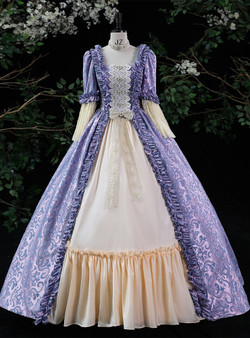 Purple Long Sleeve Rococo Vintage Dress