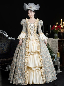Green Long Sleeve Victorian Vintage Dress