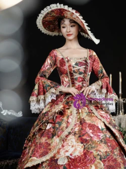 Classical Oil Painting Court Aristocrat Long Sleeve Vintage Dress