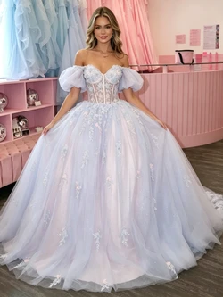 Tulle Off the Shoulder Prom Dress