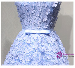 Flowers Appliques Homecoming Dress,Short Graduation Dresses