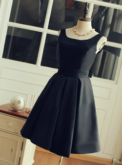 Cheap homecoming dresses 2017 High Quality Black Satin Bridesmaid Dress