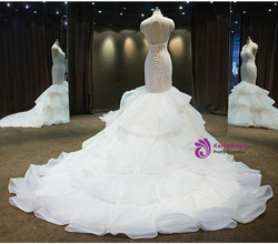 Sexy Mermaid Sexy Neck Backless Wedding Dress With Bead