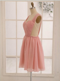 Cheap bridesmaid dresses 2017 Grace Blush Pink Chiffon Short Bridesmaid dress