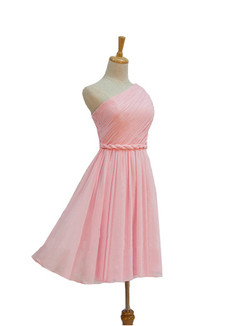 Short bridesmaid dress  pink bridesmaid dress  one shoulder bridesmaid dress