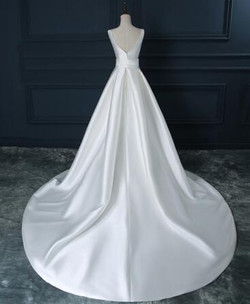 A Garment Crystal Best Quality Satin Surah Wedding Gowns Zipper Wedding Dress 2017