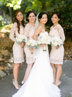 Knee Length Lace Sheath Bridesmaid Dress Wedding Party