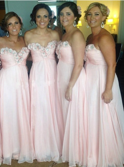 Bridesmaid Dress Sexy Bridesmaid Dresses Beaded Evening Dress pink Appliques Evening Gowns
